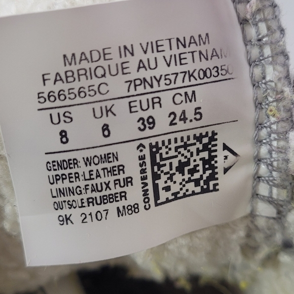 CONVERSE CTAS PLATFORM HIGH WOMEN'S SIZE 8 GREY SUEDE SHERPA A1 - Picture 5 of 15